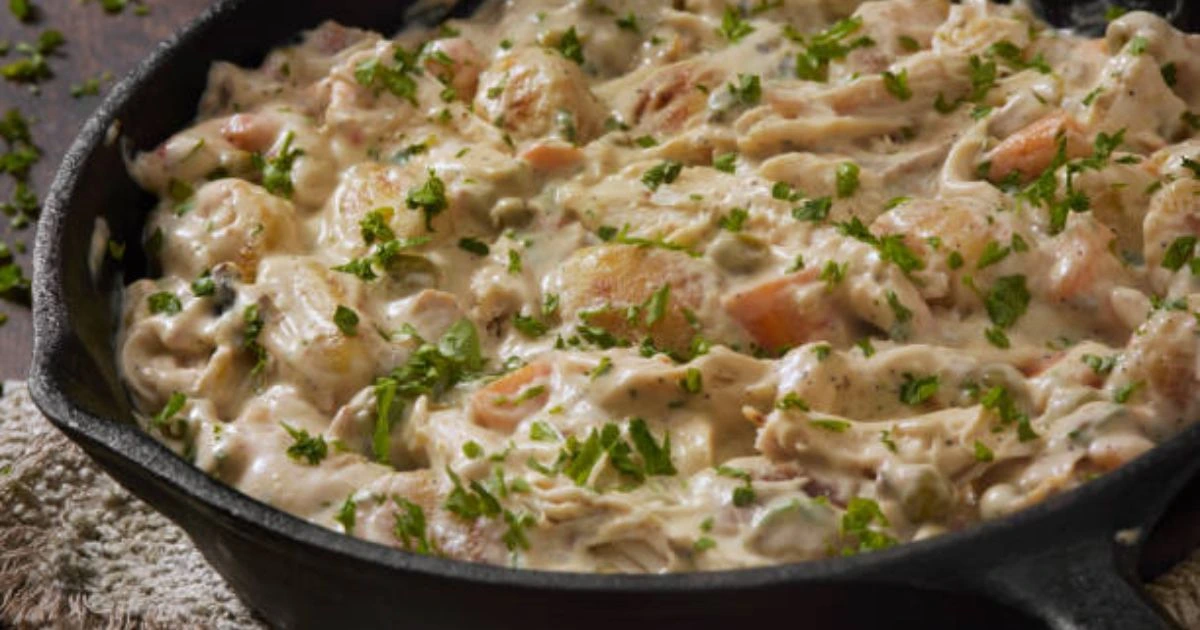 chicken pot pie pasta with cream of chicken soup